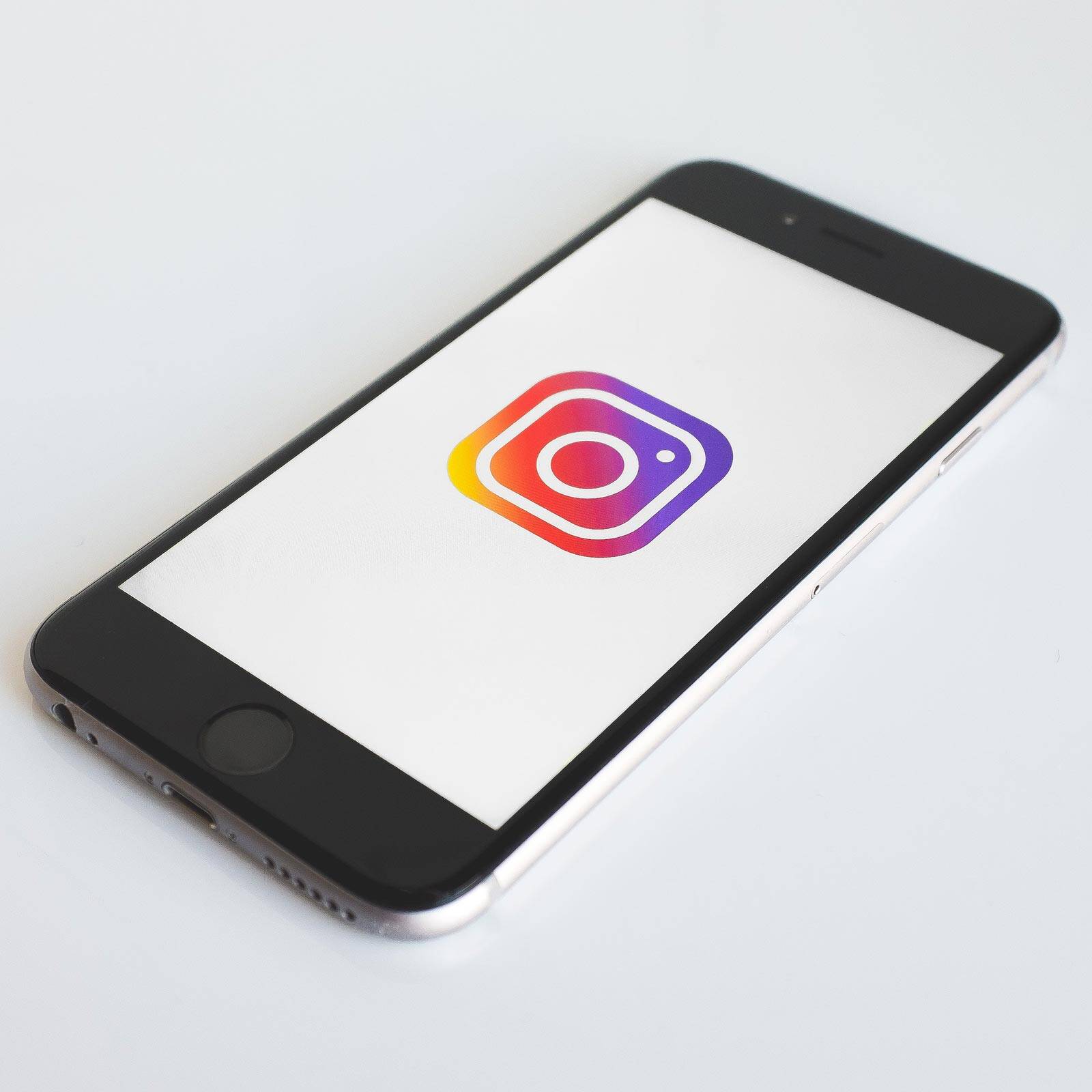 Mobile Phone with Instagram Logo